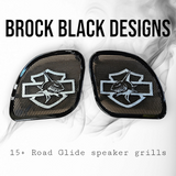 98-2024 Road Glide 3D shark speakers grill covers set