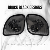 98-2024 Road Glide 3D USMC speakers grill covers set