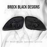 98-2024 Road Glide 3D USMC speakers grill covers set