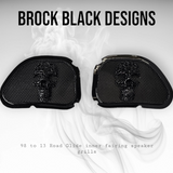 98-2024+ Road Glide 3D webbed Skull speakers grill covers set