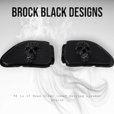98-2024+ Road Glide 3D webbed Skull speakers grill covers set