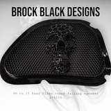 98-2024+ Road Glide 3D webbed Skull speakers grill covers set