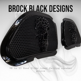 98-2024+ Road Glide 3D webbed Skull speakers grill covers set