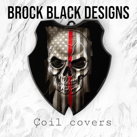 3D skull flag Coil Cover