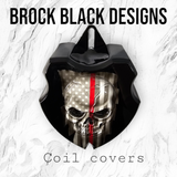 3D skull flag Coil Cover