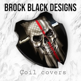 3D skull flag Coil Cover