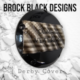 Tattered American Flag with Cobat Veteran Harley derby cover