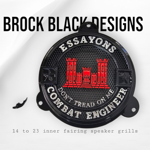 97-25+ Touring 3D Essayons Engineer speakers grill covers set