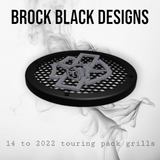 A set of Harley Shark 14-23 Harley Davidson Touring Pack Speaker Grill Cover Guard