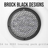 A set of Harley Shark 14-23 Harley Davidson Touring Pack Speaker Grill Cover Guard