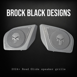 98-2024 Road Glide 3D punisher speakers grill covers set