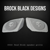 98-2024 Road Glide 3D punisher speakers grill covers set