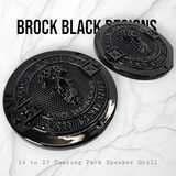 A set of Webbed skull FAFO 14-23 Harley Davidson Touring Pack Speaker Grill Cover Guard