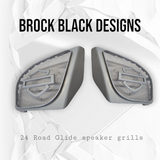 98 to 2024 Road Glide 3D shield speakers grill covers set