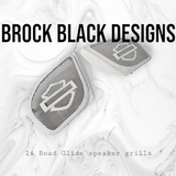 98 to 2024 Road Glide 3D shield speakers grill covers set