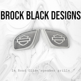 98 to 2024 Road Glide 3D shield speakers grill covers set