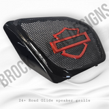 98 to 2024 Road Glide 3D shield speakers grill covers set