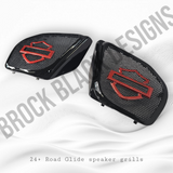 98 to 2024 Road Glide 3D shield speakers grill covers set