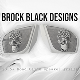 98-2024+ Road Glide 3D webbed Skull speakers grill covers set