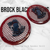 A set of POW MIA 14-23 Harley Davidson Touring Pack Speaker Grill Cover Guard