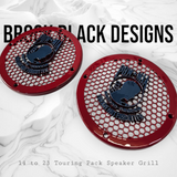 A set of POW MIA 14-23 Harley Davidson Touring Pack Speaker Grill Cover Guard