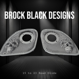 98 to 23 Road Glide webbed skull with Diamond horn speakers grill covers set