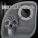 98 to 23 Road Glide webbed skull with Diamond horn speakers grill covers set