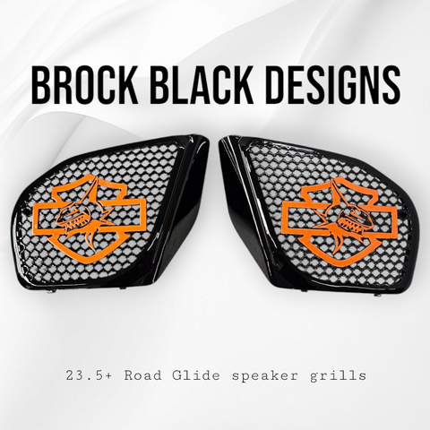 98-2024 Road Glide 3D shark speakers grill covers set