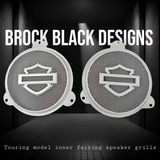 97-25+ Harley inner 3D shield speakers grill covers set