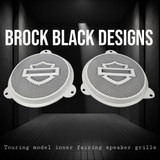 97-25+ Harley inner 3D shield speakers grill covers set