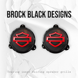 97-25+ Harley inner 3D shield speakers grill covers set