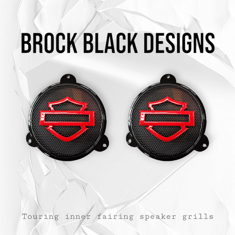97-25+ Harley inner 3D shield speakers grill covers set