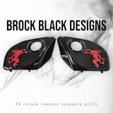 2024 Road Glide with Cicada tweeter speakers grills set Fireball theme