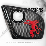 2024 Road Glide with Cicada tweeter speakers grills set Fireball theme