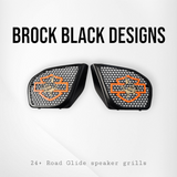 98-2024 Road Glide 3D shark speakers grill covers set