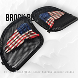 98-2024 Road Glide 3D tattered flag speakers grill covers set
