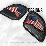98-2024 Road Glide 3D tattered flag speakers grill covers set