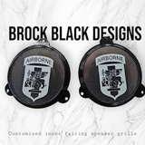 97-25+ Harley inner 3D SOUTHERN EUROPEAN TASK FORCE Airborne speakers grill covers set