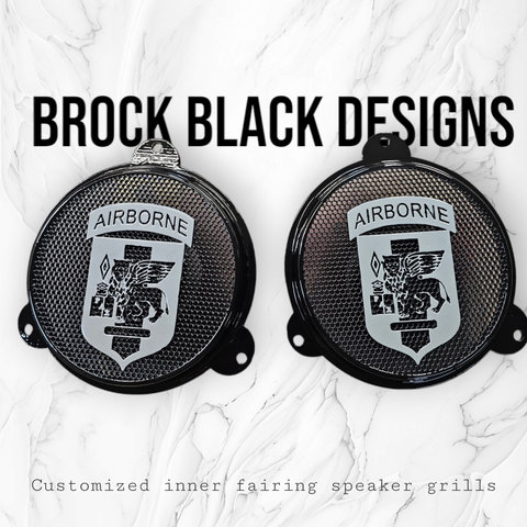 97-25+ Harley inner 3D SOUTHERN EUROPEAN TASK FORCE Airborne speakers grill covers set