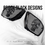 98-2024 Road Glide 3D webbed Skull speakers grill covers set