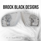 98-2024 Road Glide 3D webbed Skull speakers grill covers set