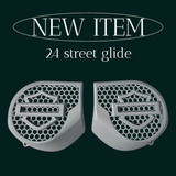 23.5+ Harley inner 3D shield speakers grill covers set