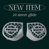 23.5+ Harley inner 3D shield speakers grill covers set