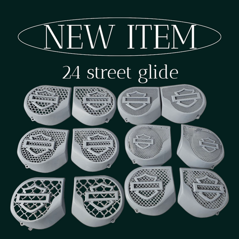 23.5+ Harley inner 3D shield speakers grill covers set