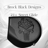 97-25+ Harley inner 3D punisher speakers grill covers set