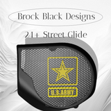 97-25+ Harley inner Touring 3D Army speakers grill covers set