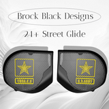 97-25+ Harley inner Touring 3D Army speakers grill covers set