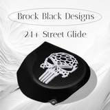 97-25+ Harley inner 3D punisher speakers grill covers set