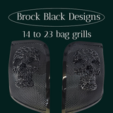 14-24 Harley Davidson bag lid Speaker Grill Cover webbed skull