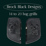14-24 Harley Davidson bag lid Speaker Grill Cover webbed skull